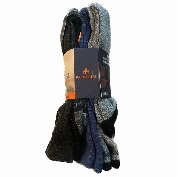 RAINFOREST Other - Rainforest 3 Pack Wool Blend Crew Sock Men's 6-12 Multi Color